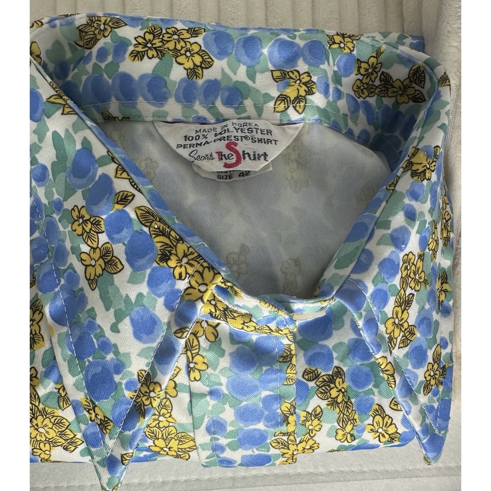 Vintage SEARS Women's Retro Top Size 42 Sleeveless Polyester Collar Button 70s - Picture 5 of 7